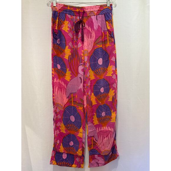 ANTHROPOLOGIE Mary O’Malley Raspberry Dreamer Pajama Lounger Pants XS - Picture 3 of 7